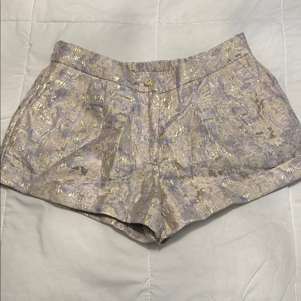 SHEIN Metallic High Waist Shorts